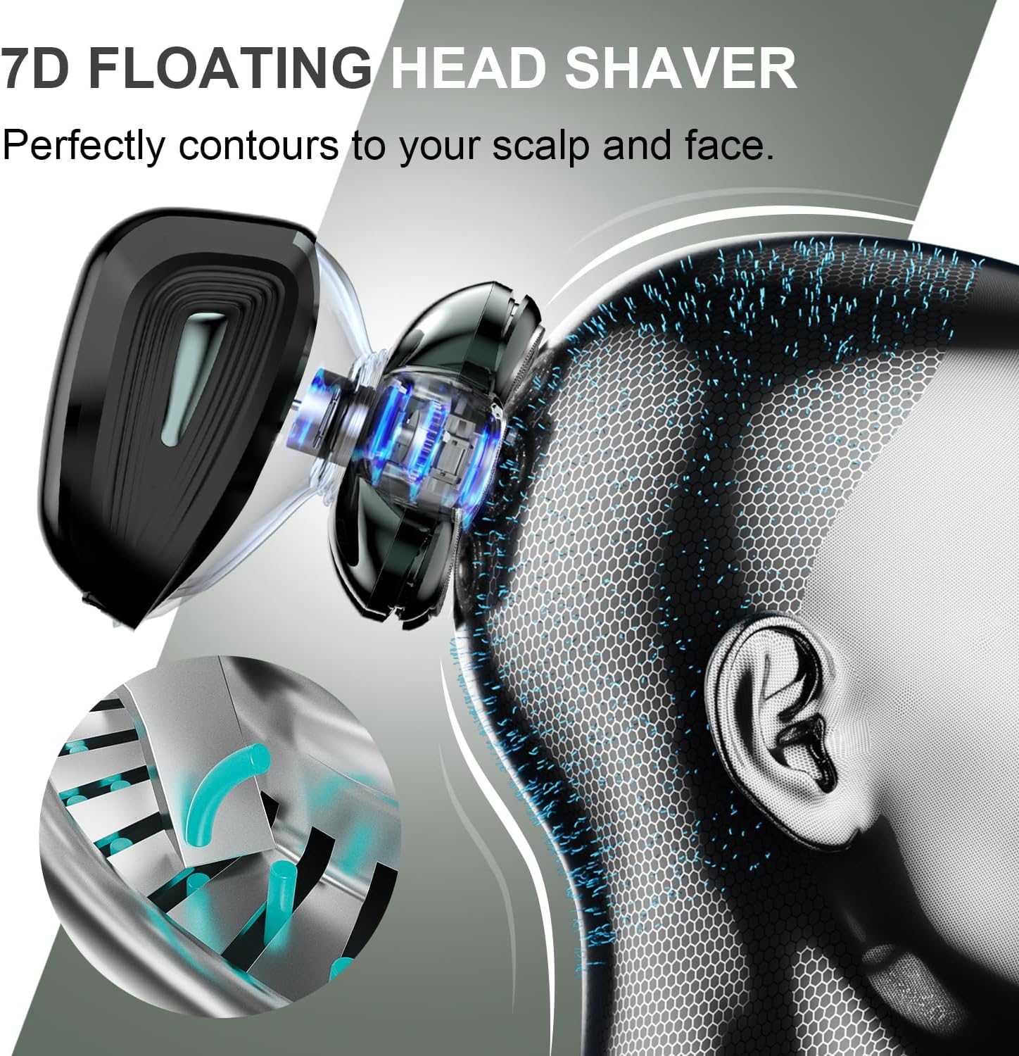 Bald Head Shaver for Men - Upgraded 7D Electric Head Shaver
