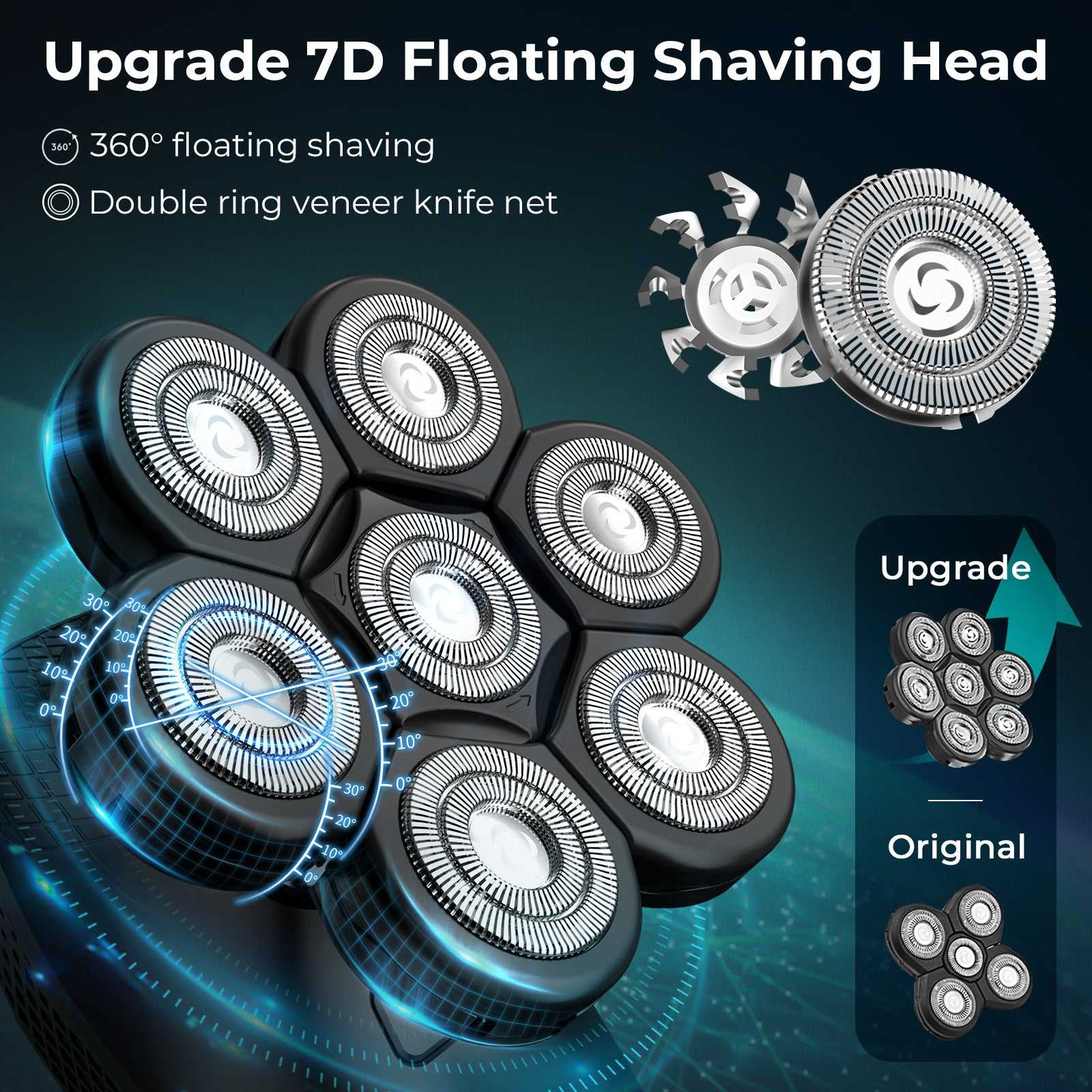 Bald Head Shaver for Men - Upgraded 7D Electric Head Shaver
