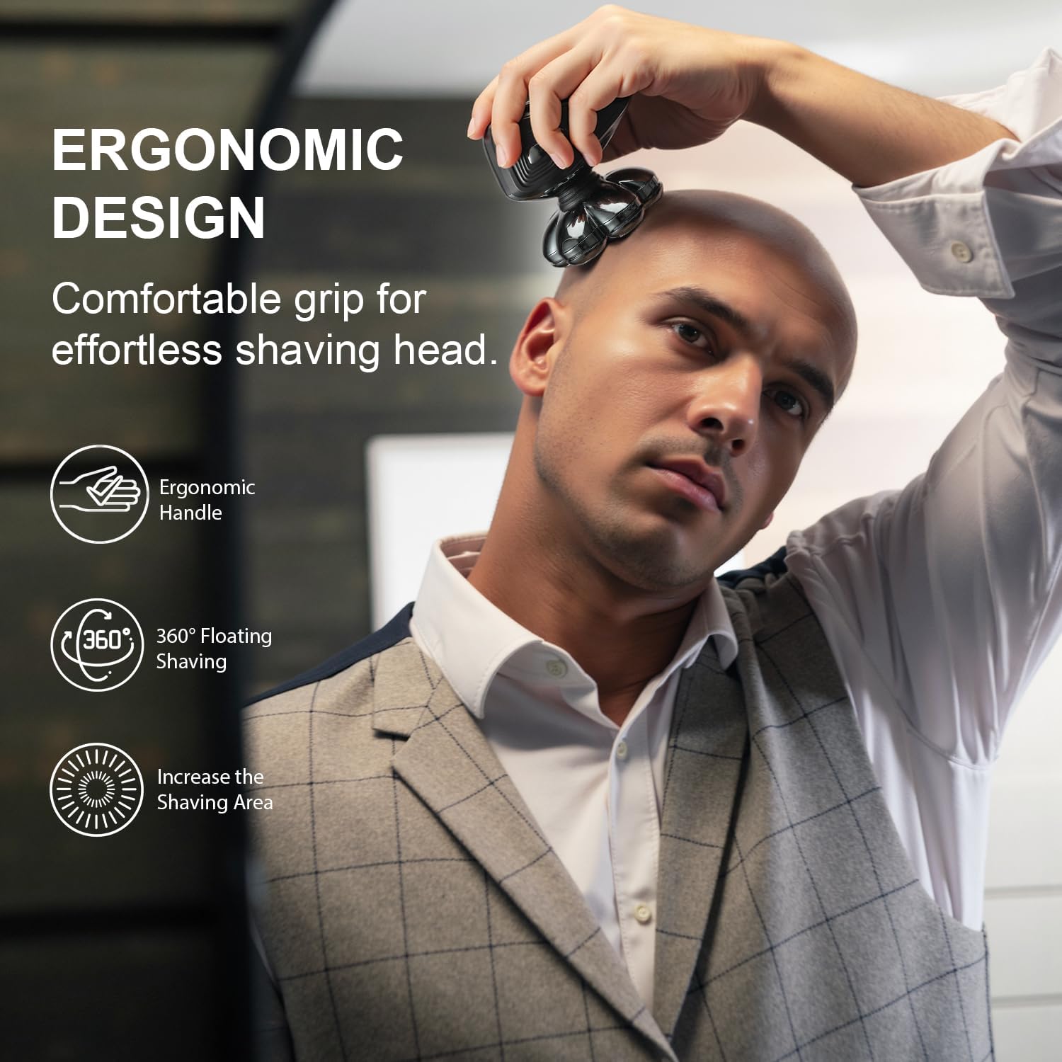 Upgraded 7D Head Shaver for Bald Men – Magnetic, Waterproof & Rechargeable Grooming Kit