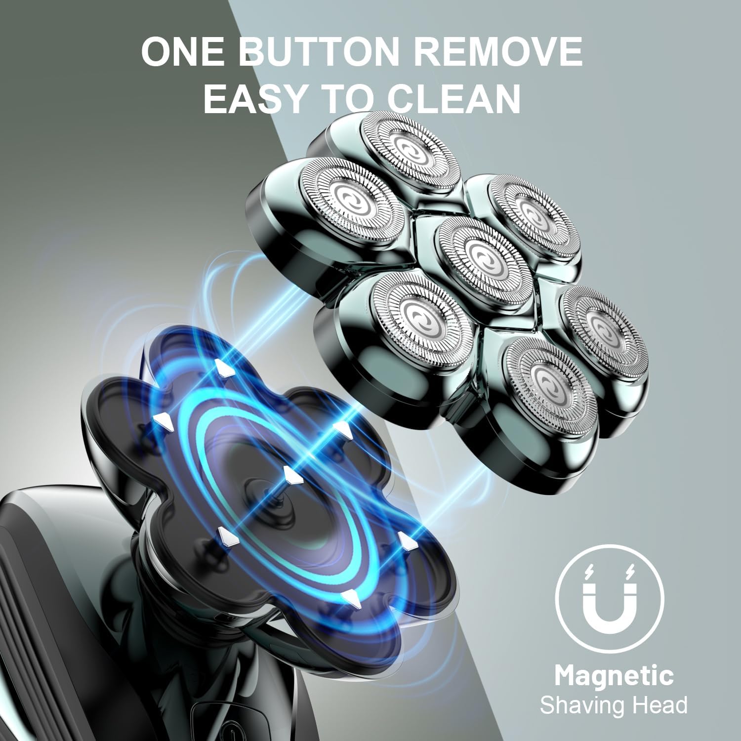 Upgraded 7D Head Shaver for Bald Men – Magnetic, Waterproof & Rechargeable Grooming Kit