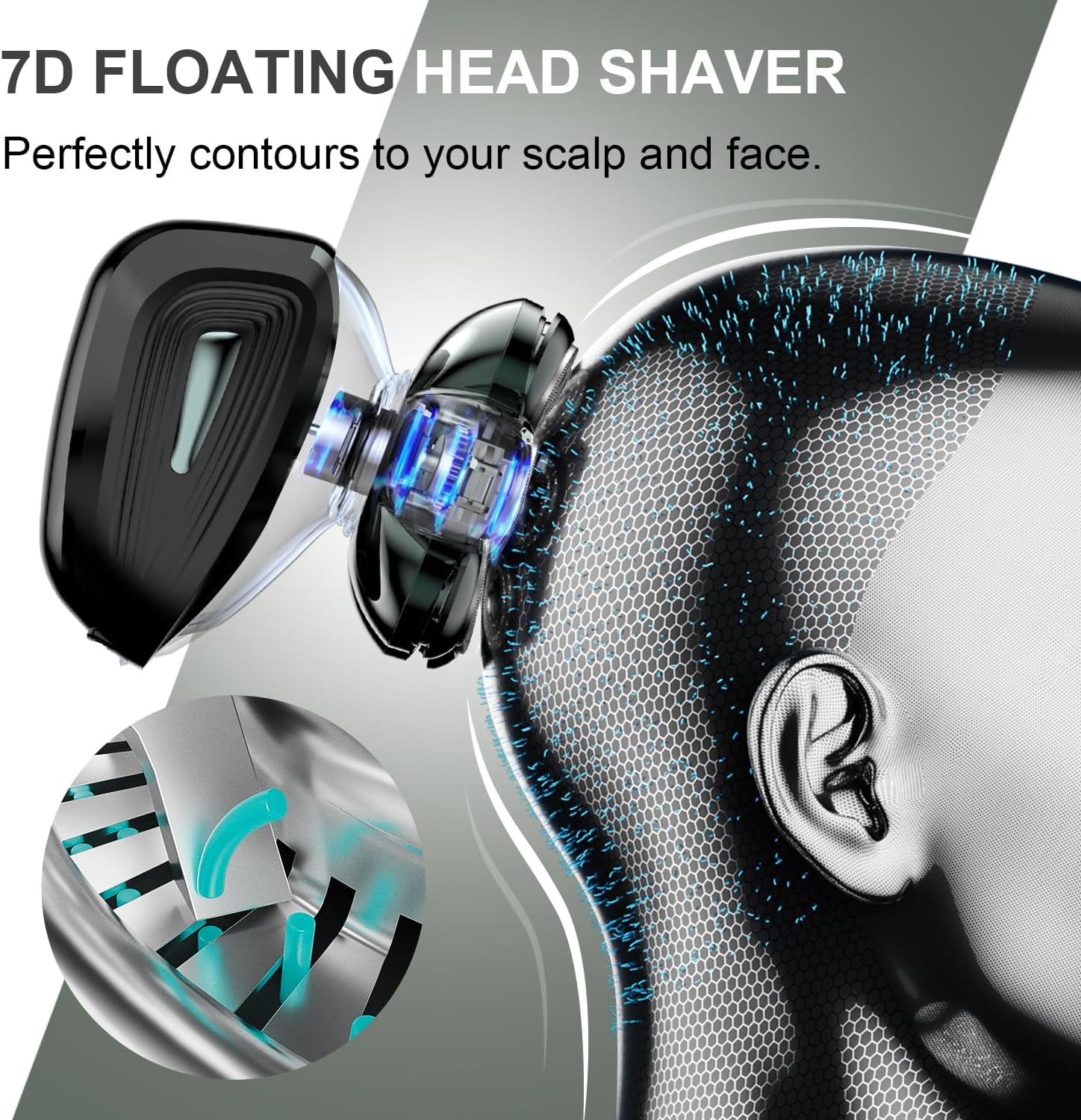 Upgraded 7D Head Shaver for Bald Men – Magnetic, Waterproof & Rechargeable Grooming Kit